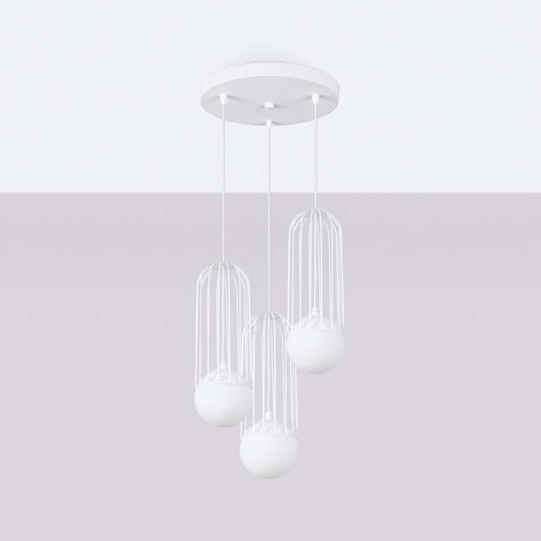 Lampe suspendue Velaela 3P blanc