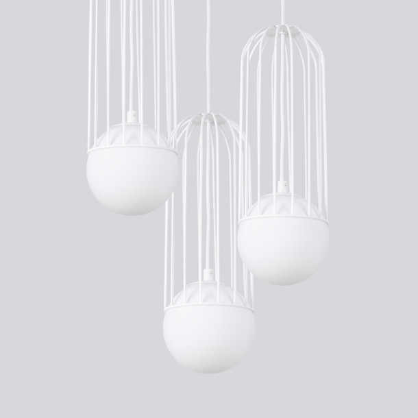 Lampe suspendue Velaela 3P blanc