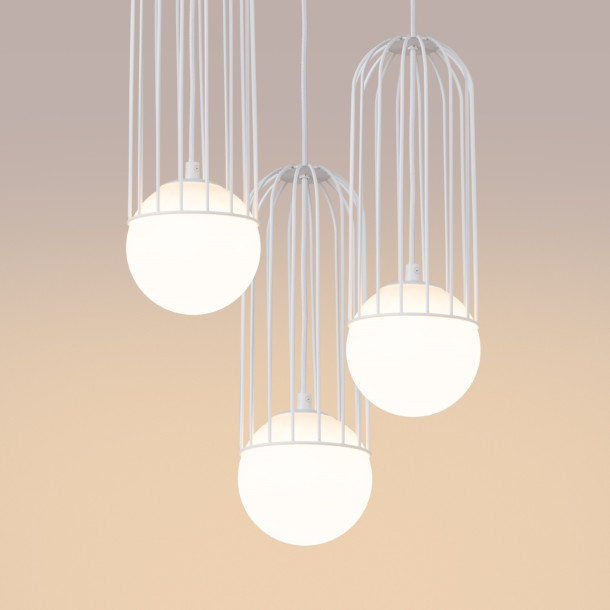 Lampe suspendue Velaela 3P blanc