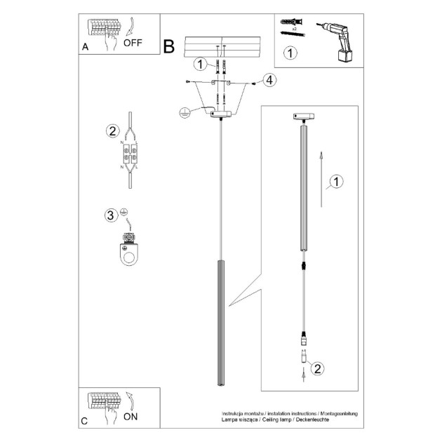 Lampe suspendue Aureyra 1 or