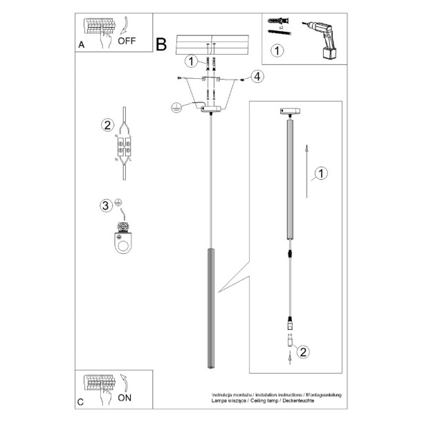 Lampe suspendue Aureyra 1 or