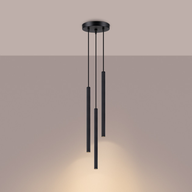 Lampe suspendue Aureyra 3P noir