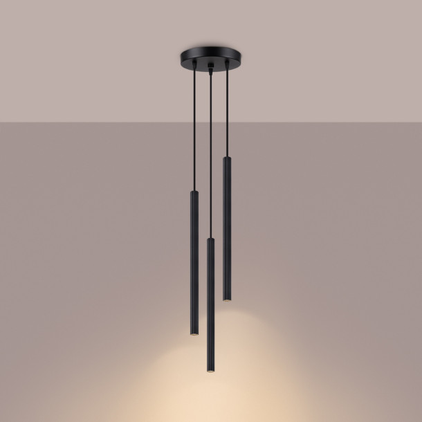 Lampe suspendue Aureyra 3P noir