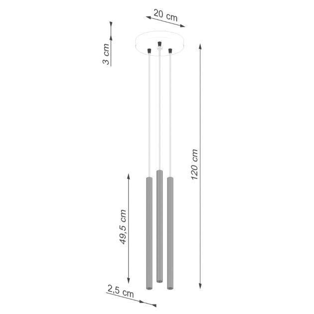Lampe suspendue Aureyra 3P noir