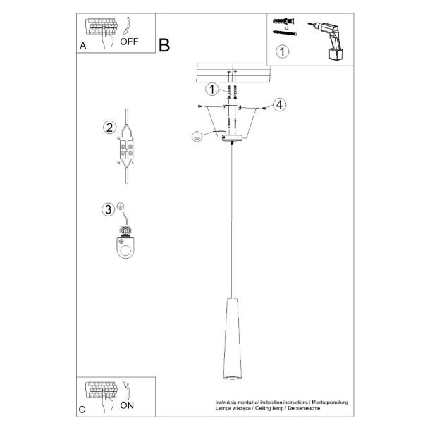 Lampe suspendue Coraona béton