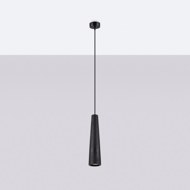 Lampe suspendue Coraona béton noir