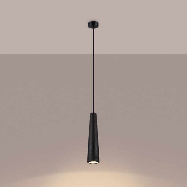 Lampe suspendue Coraona béton noir
