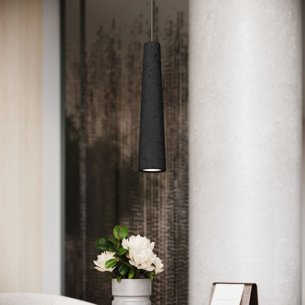 Lampe suspendue Coraona béton noir