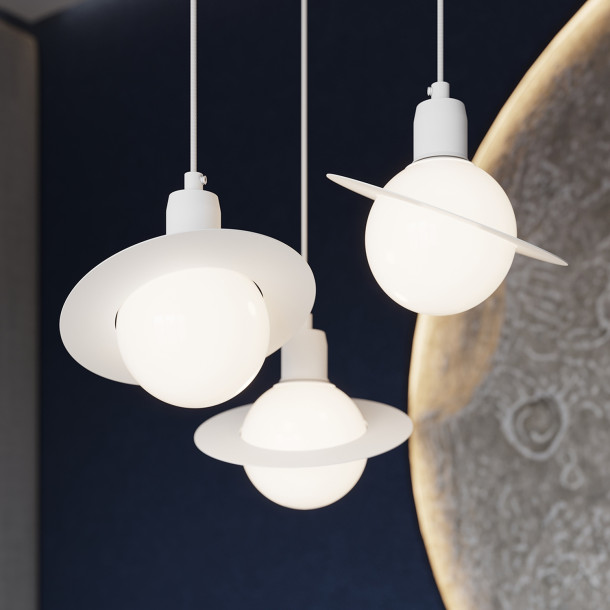 Lampe suspendue Alira 1 blanc