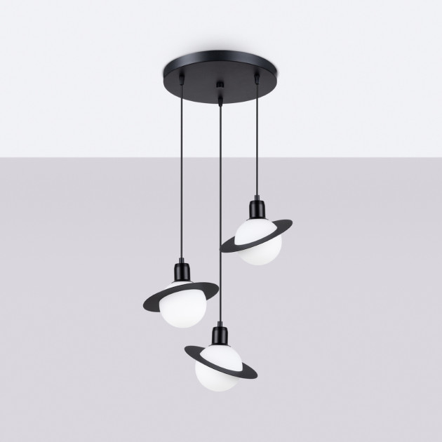 Lampe suspendue Alira 3P noir