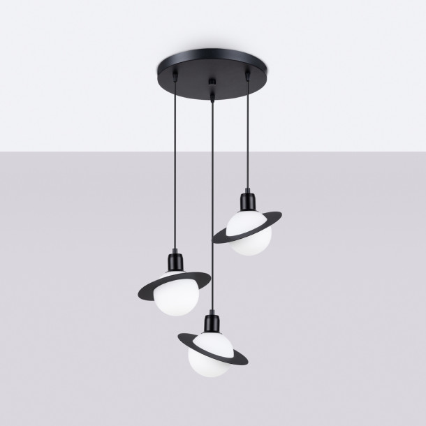 Lampe suspendue Alira 3P noir