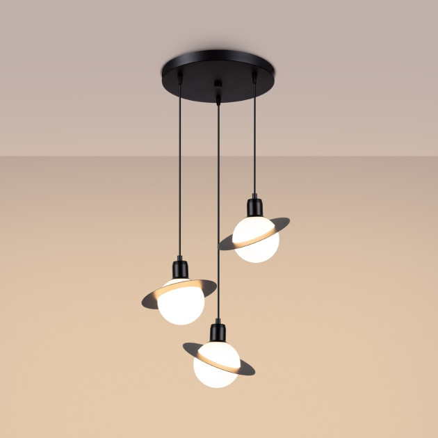 Lampe suspendue Alira 3P noir