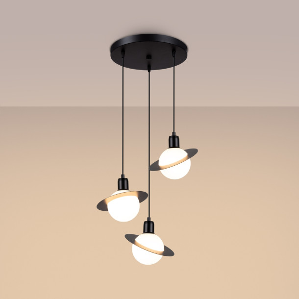 Lampe suspendue Alira 3P noir