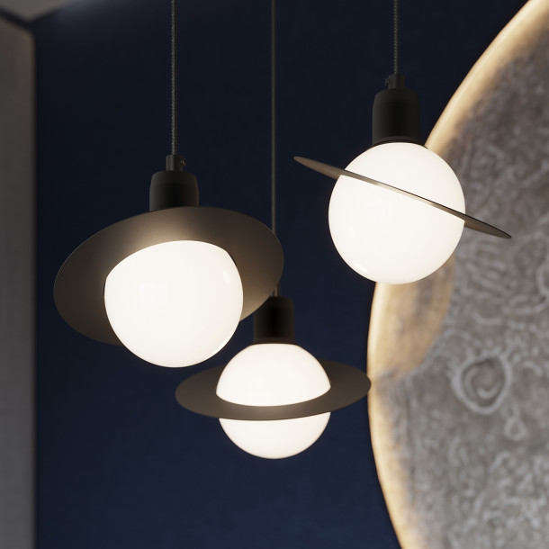 Lampe suspendue Alira 3P noir