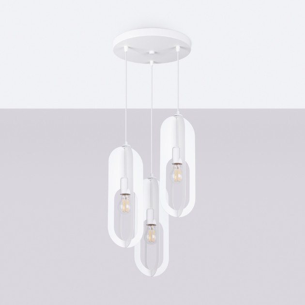Lampe suspendue Velais 1 blanc