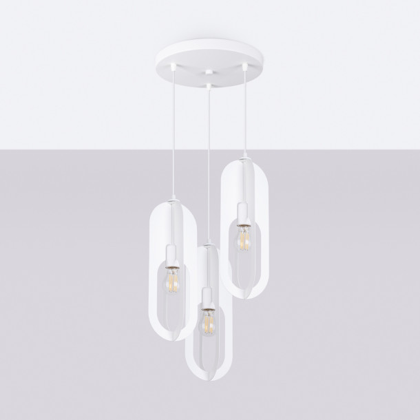 Lampe suspendue Velais 1 blanc