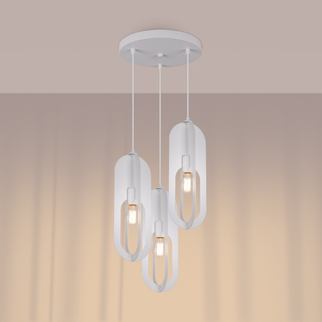 Lampe suspendue Velais 1 blanc