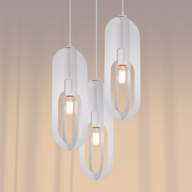 Lampe suspendue Velais 1 blanc