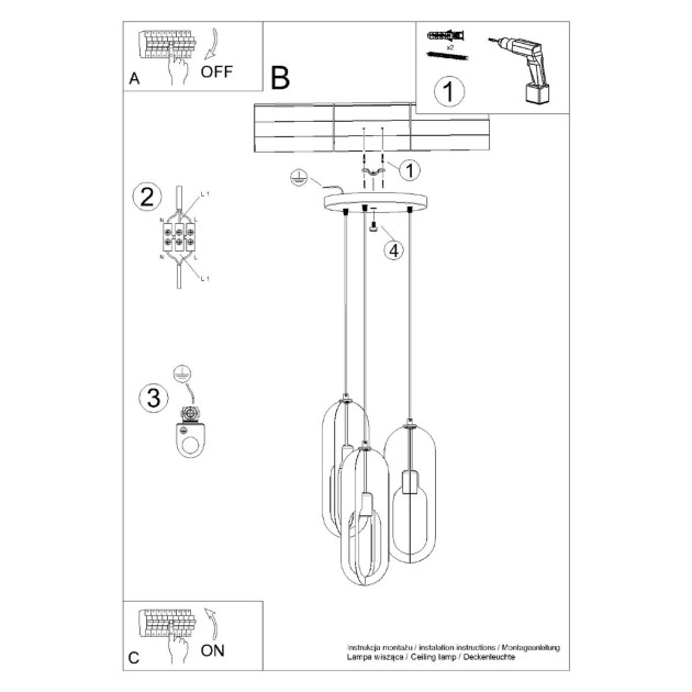 Lampe suspendue Velais 1 blanc