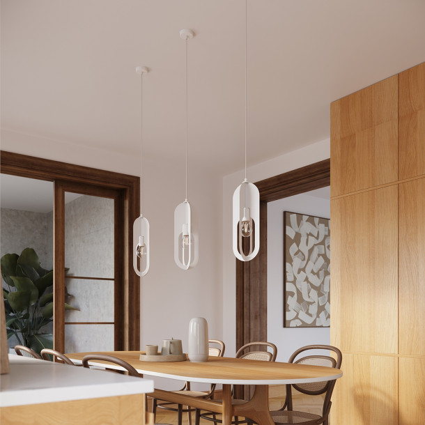 Lampe suspendue Velais 1 blanc