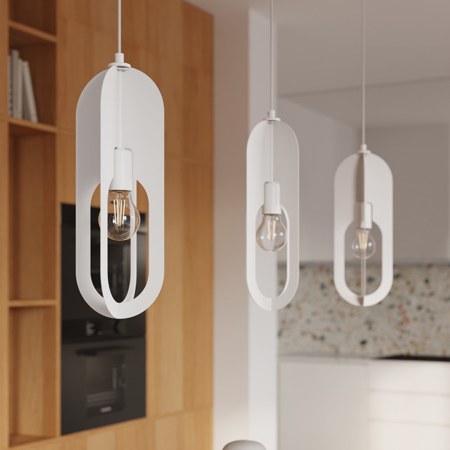 Lampe suspendue Velais 1 blanc