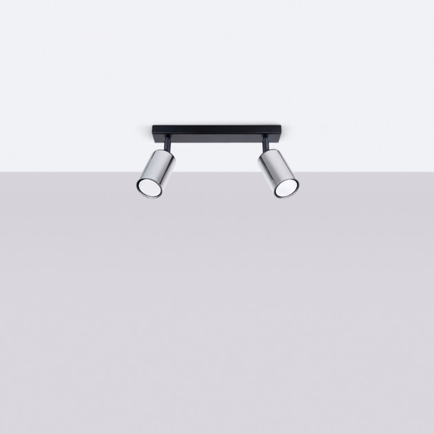 Plafonnier Noraeon 2 noir/chrome