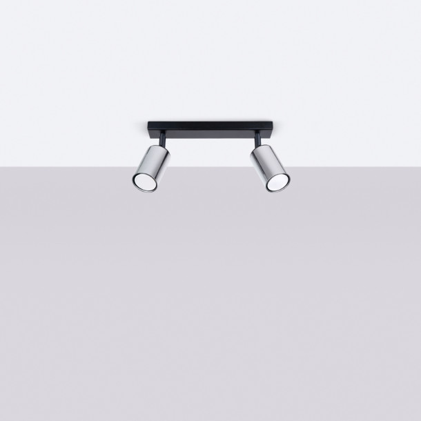 Plafonnier Noraeon 2 noir/chrome