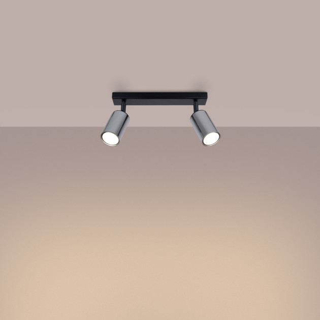 Plafonnier Noraeon 2 noir/chrome