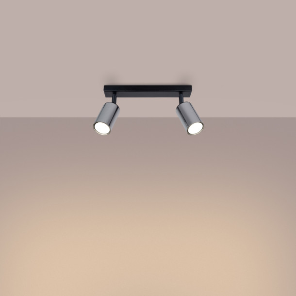 Plafonnier Noraeon 2 noir/chrome