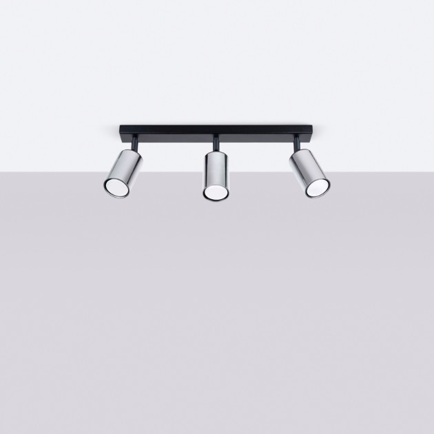 Plafonnier Noraeon 3 noir/chrome