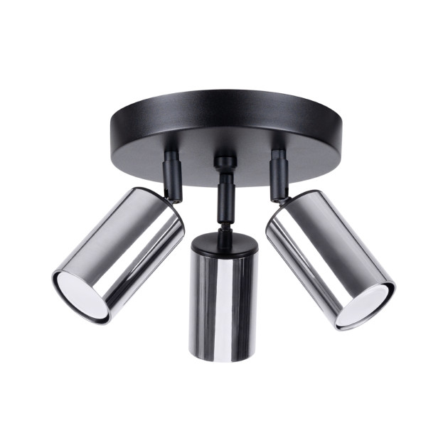 Plafonnier Noraeon 3P noir/chrome