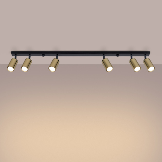Plafonnier Noraeon 6L noir/doré