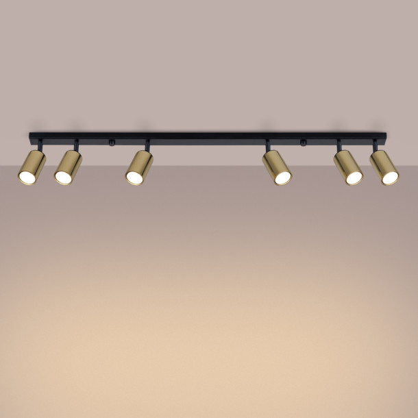Plafonnier Noraeon 6L noir/doré