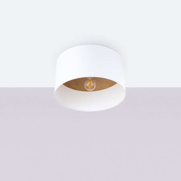 Plafonnier Solaear blanc/marron clair