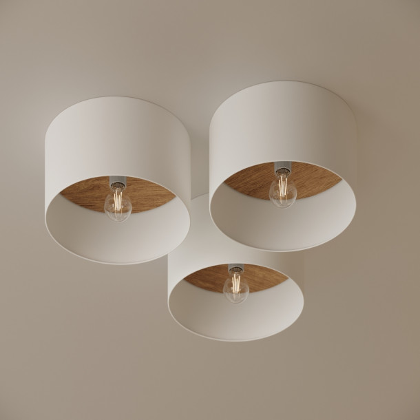 Plafonnier Solaear blanc/marron clair
