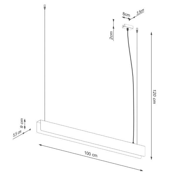 Lampe suspendue Lineaiana blanc
