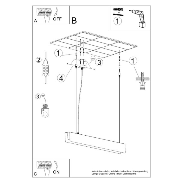 Lampe suspendue Lineaiana noir