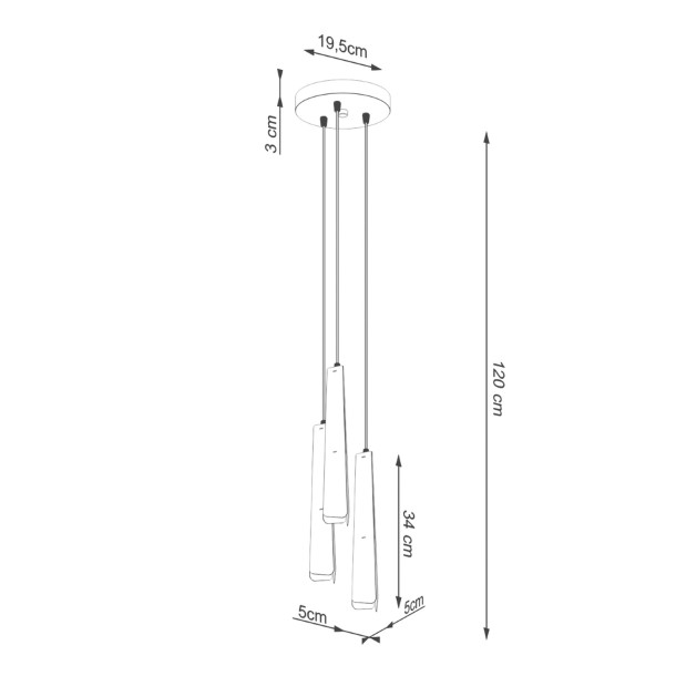 Lampe suspendue Lineaaeen 3P noir