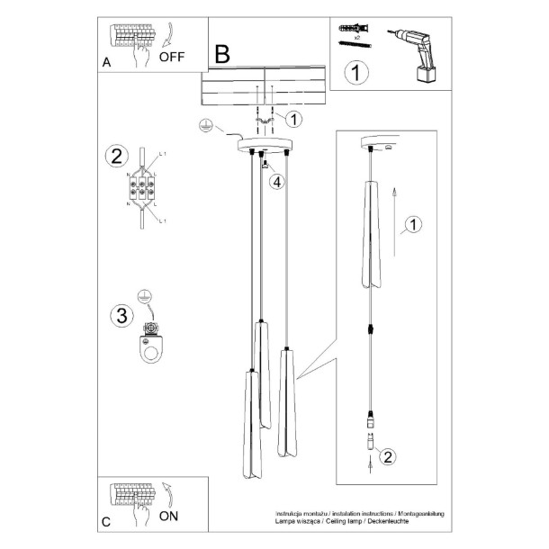 Lampe suspendue Lineaaeen 3P noir