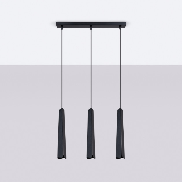 Lampe suspendue Lineaaeen 3L noir