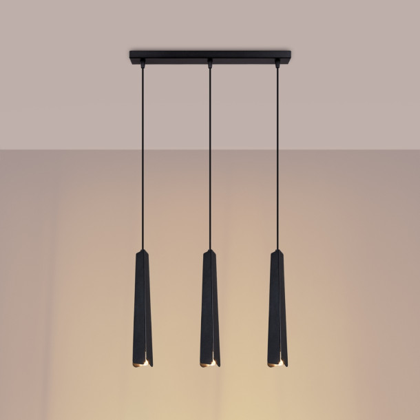 Lampe suspendue Lineaaeen 3L noir