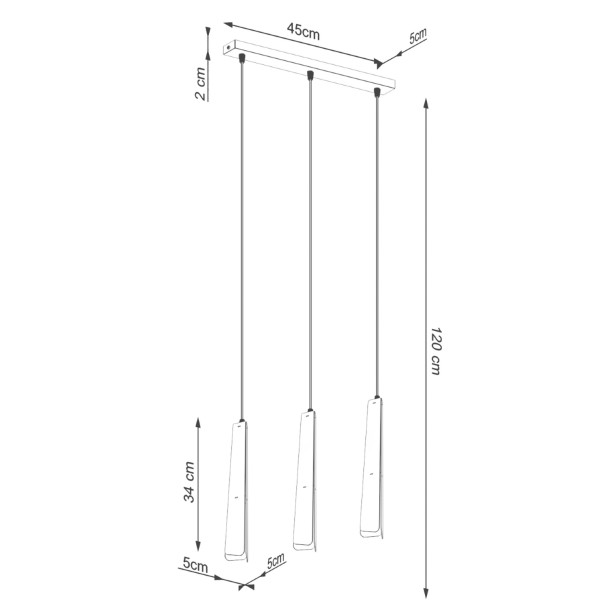 Lampe suspendue Lineaaeen 3L noir