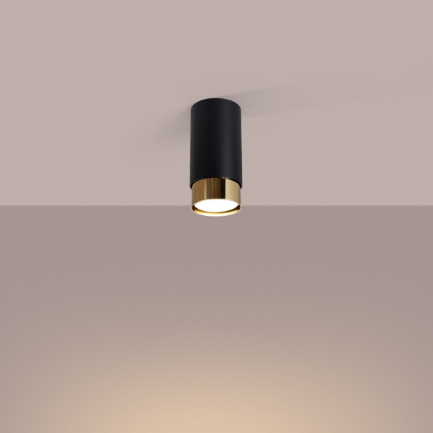 Plafonnier Elyaena 12,5 noir/doré
