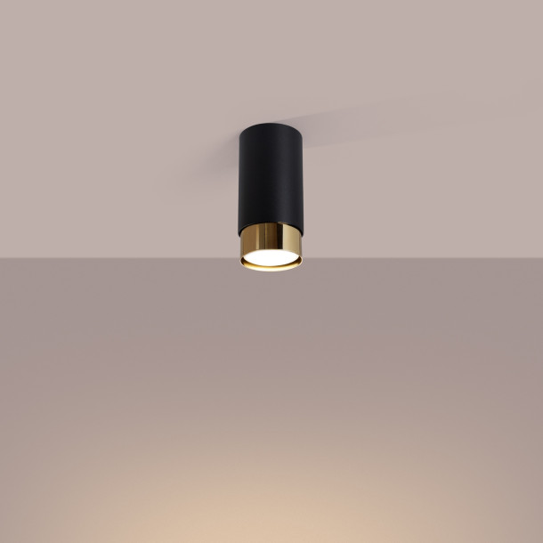 Plafonnier Elyaena 12,5 noir/doré