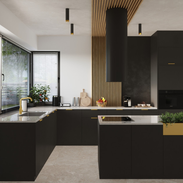 Plafonnier Elyaena 12,5 noir/doré