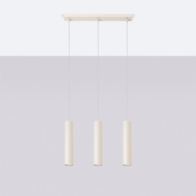 Lampe suspendue Noraaena 3L beige