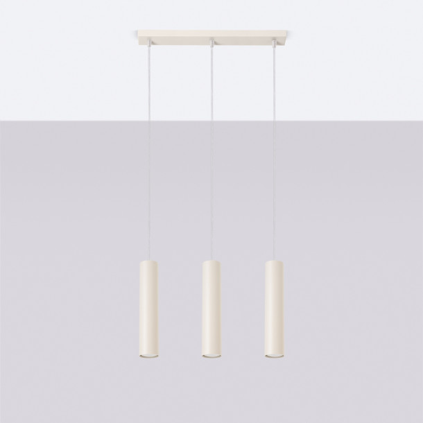 Lampe suspendue Noraaena 3L beige