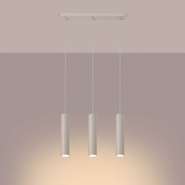 Lampe suspendue Noraaena 3L beige