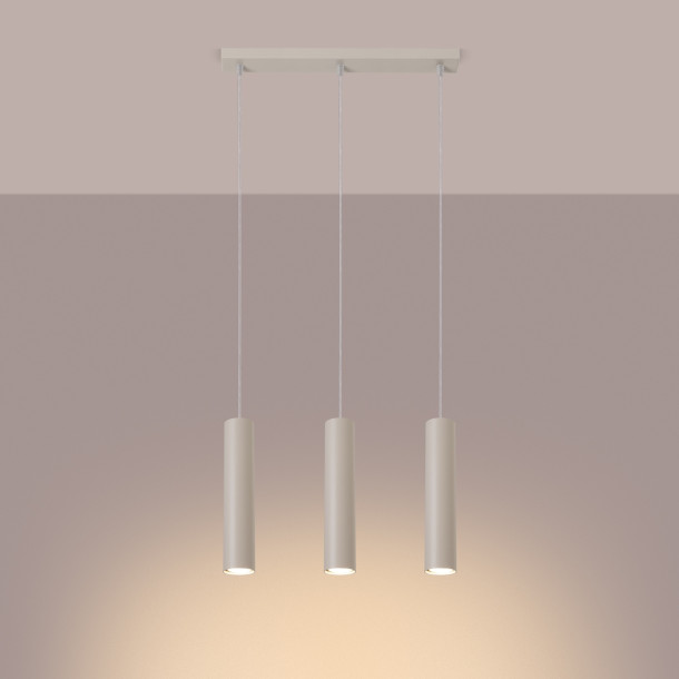 Lampe suspendue Noraaena 3L beige