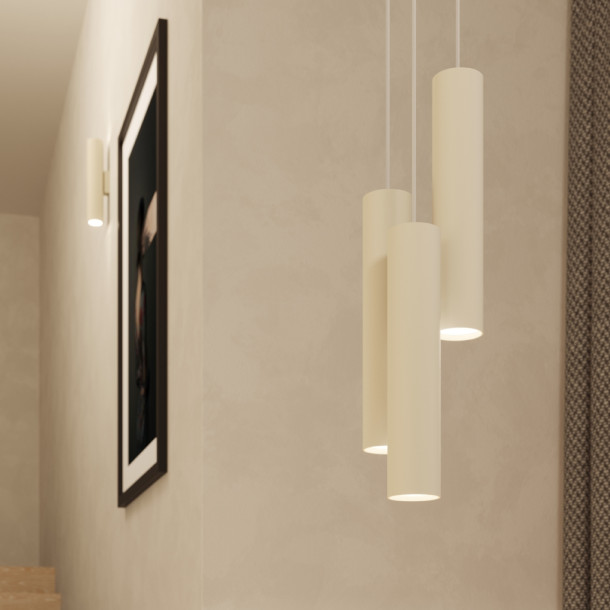 Lampe suspendue Noraaena 3L beige